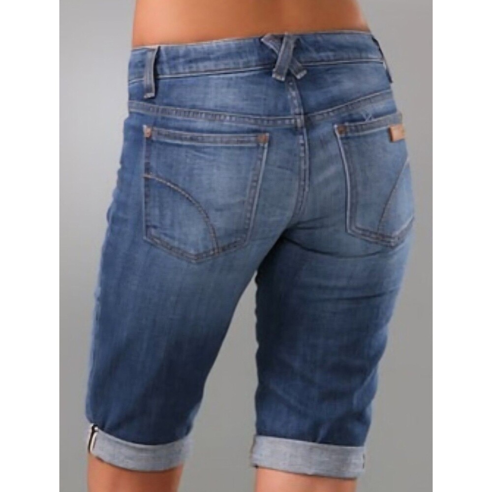 Joe's Jeans Rolled Honey Bermuda Shorts Paltrow Blue Denim Wash Low Rise W 28x12